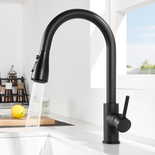 Rubinetto cucina nero con - rubinetto,